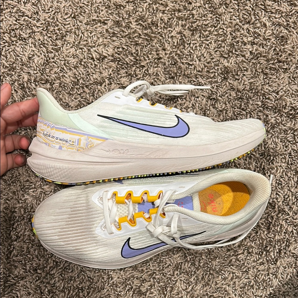 Nike White and Purple Athletic Shoes